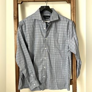 Tommy Hilfiger Mens Blue Plaid Button Up